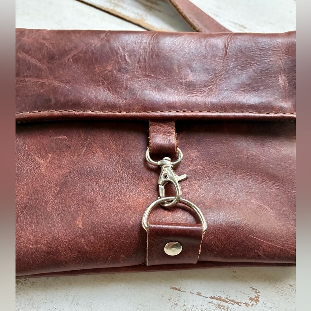 SABRA & SAND handcrafted leather crossbody bag leather boho minimalist purse EUC - Picture 7 of 15